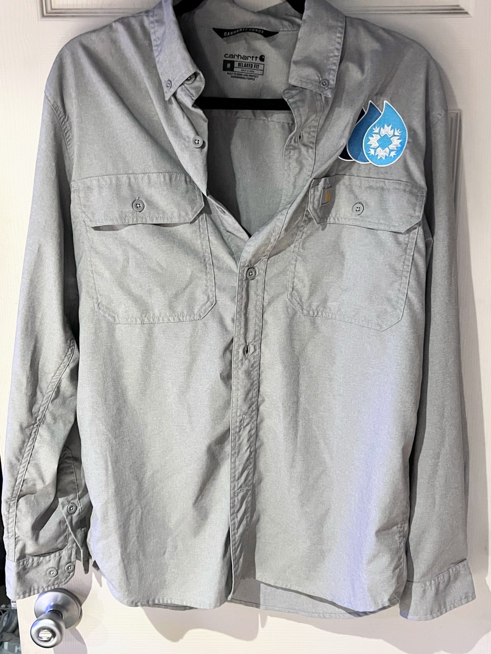 Carhartt Force Light Gray Workshirt with Chest Pockets